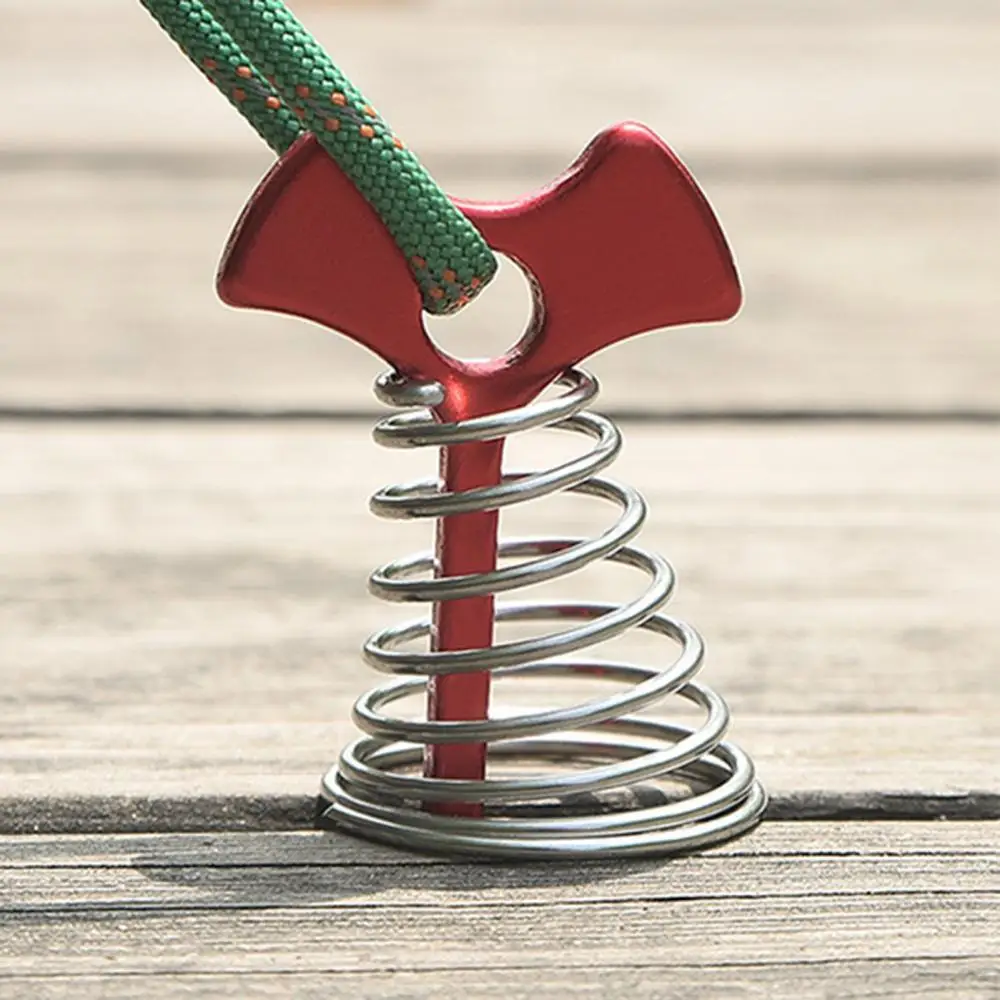 

Flexible Aluminum Alloy Tent Pegs Stakes Fishbone Buckle Hook with Spring Cable long rope buckle