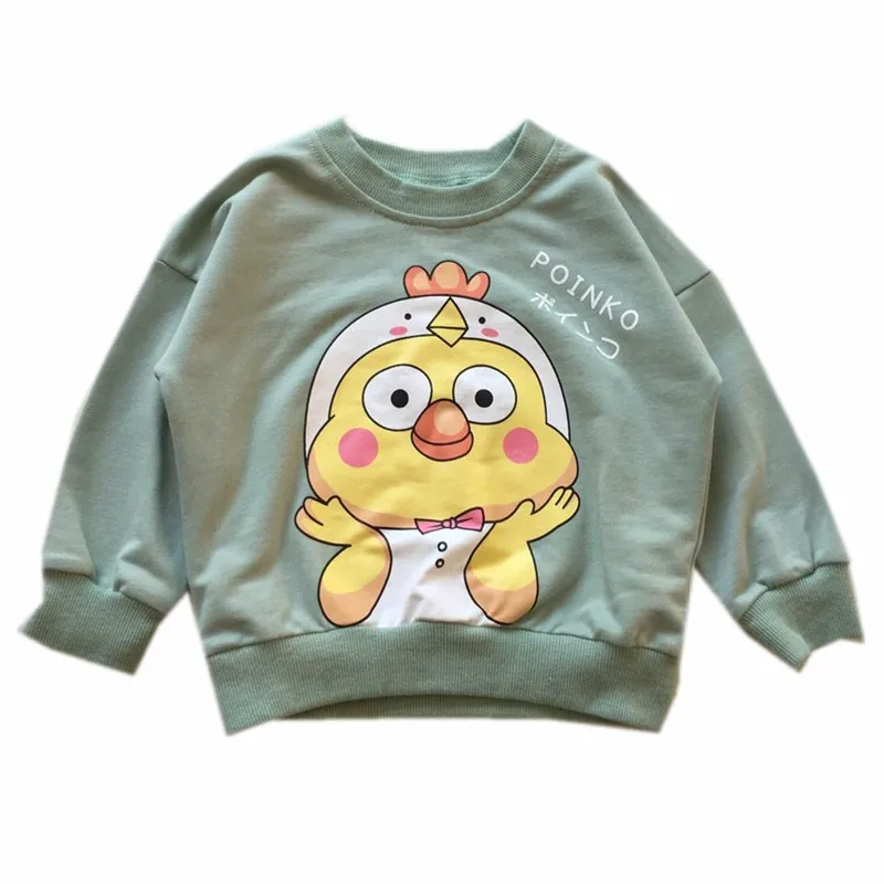 Tonytaobaby осенняя одежда новый стиль детский зеленый милый свитшот из чистого