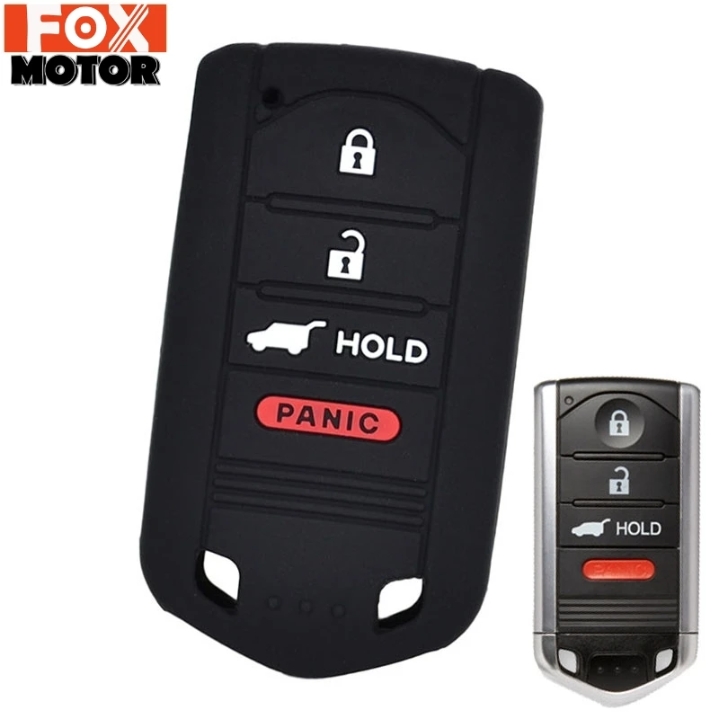 

For Acura ILX RDX ZDX TL 2009-2015 Silicone Remote Key Case Fob Shell Cover Skin Holder 4 Button