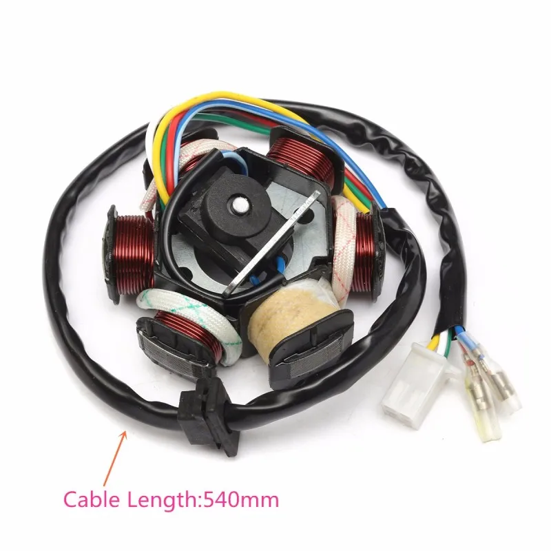 

1 Set Spark Plug Ignition Coil Set For 49cc 50cc GY6 Engine CDI Spark Plug ATV Moped Scooter 6 pin CDI Exterior Moped Magneto