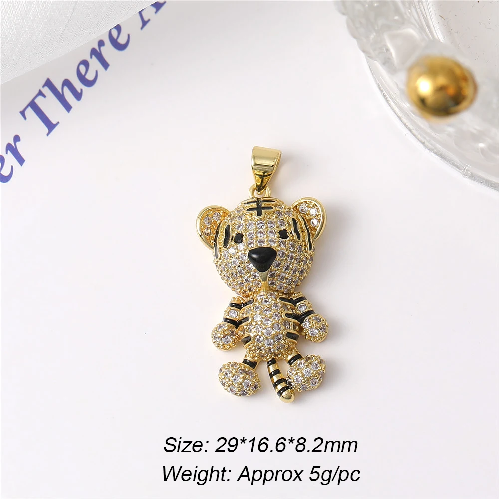 Милый медведь инкрустированный цирконием золотой кулон в виде медного медведя