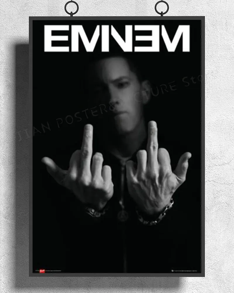 

Новинка H219 Наклейка на стену с пальцами Eminem Шелковый постер художественное украшение для дома Рождественский подарок