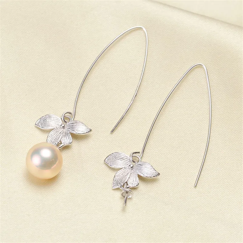 

Plated Silver Earrings Mountings Pearl Ear Wires Earrings Hook Findings Settings for DIY Stud Earrings Jewelry Making Findings