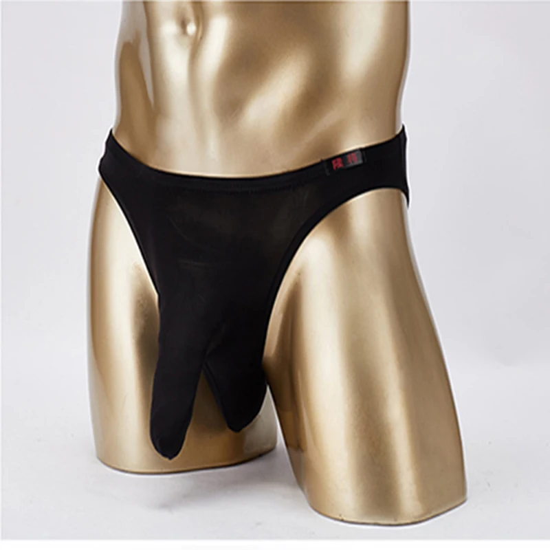 Брендовые сексуальные мужские трусы футляры гладкое нижнее белье из шелка со