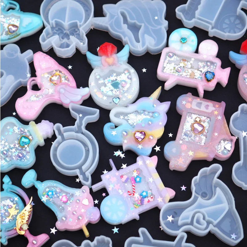 

DIY Cute Unicorn Candy Shaker Silicone Mold Jewelry Findings Pendant Accessory Charms Handmade Epoxy Resin Car Mould Craft