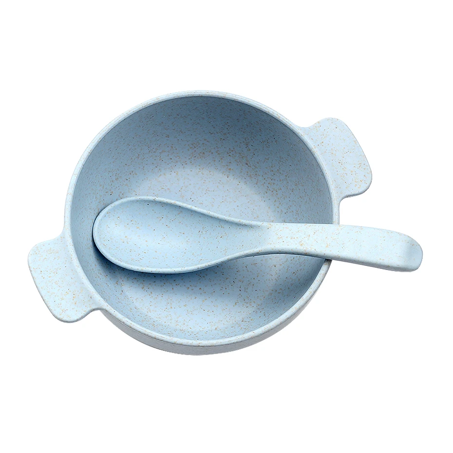Blue Bowl Детская посуда для кормления, детская еда, Экологичная детская посуда для тренировок - Цвет: Blue Bowl