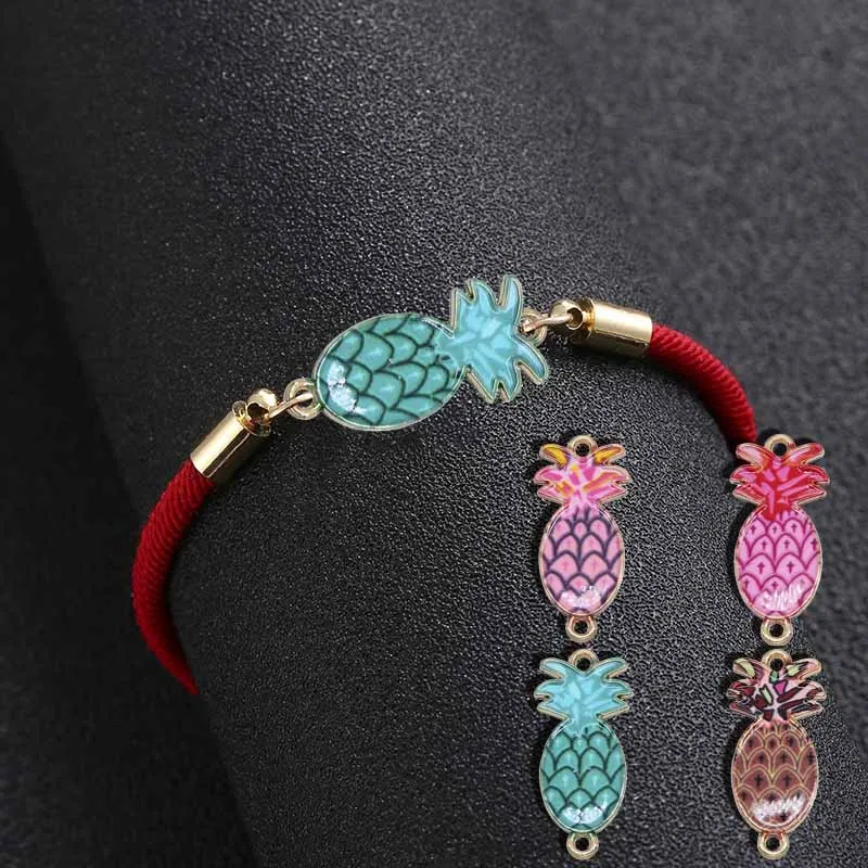 Простой летний женский эмалированный браслет ананас изысканный подарок BFF