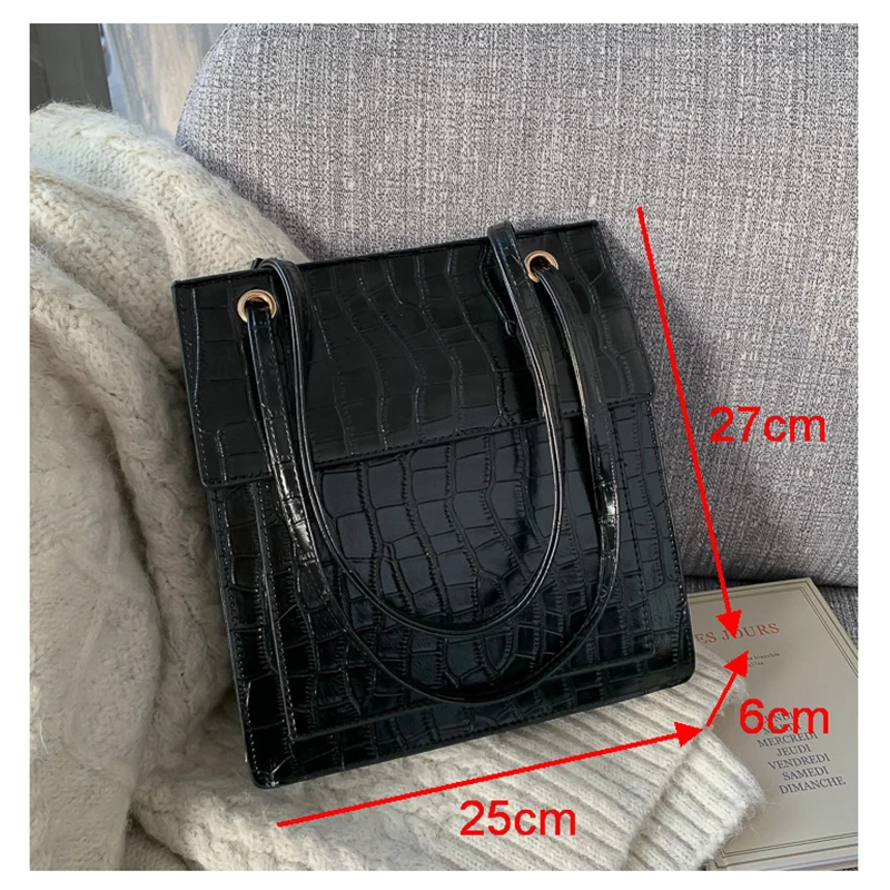 

Ansloth Alligator Pattern Tote Bag Women Quality PU Leather Shoulder Bag Lady Luxury Crossbody Bag Female Top-handle Bag HPS831