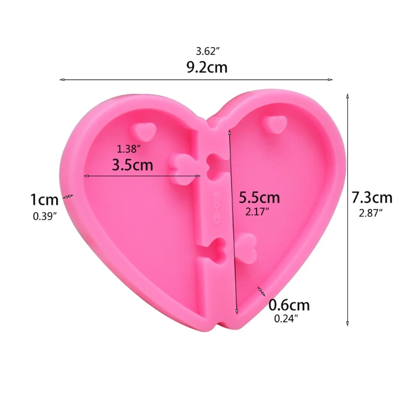 

Handmade Valentine's Day Heart Pendant Keychain Resin Casting Mold Puzzle Heart Love Epoxy Resin Mold Tools Art Crafts M0XF