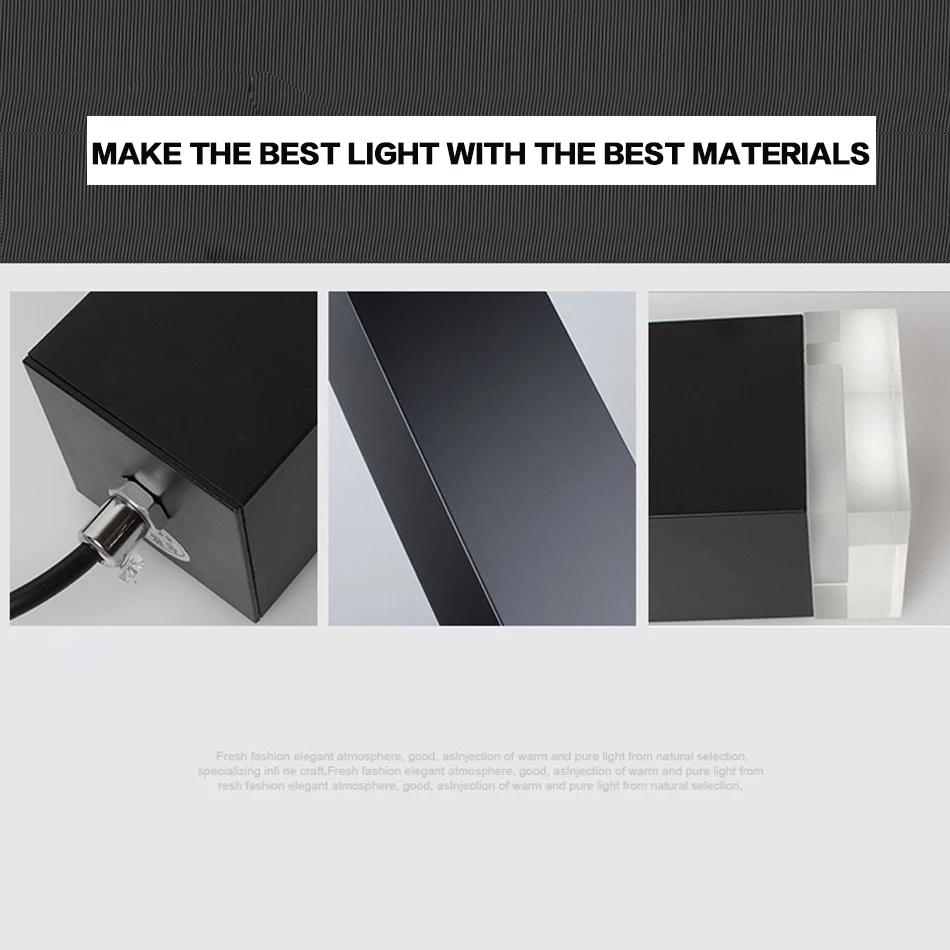 Moderno LED cuadrado colgante de aluminio de luz lámpara colgante lámpara comedor tienda cocina restaurante bar Cafe decoración lámpara