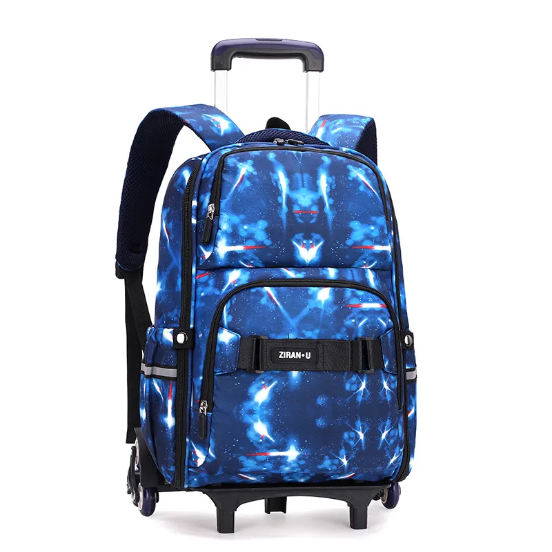Школьный рюкзак на 6 колесиках со съемной тележкой, большие детские школьные ранцы для девочек и мальчиков, дорожные школьные сумки