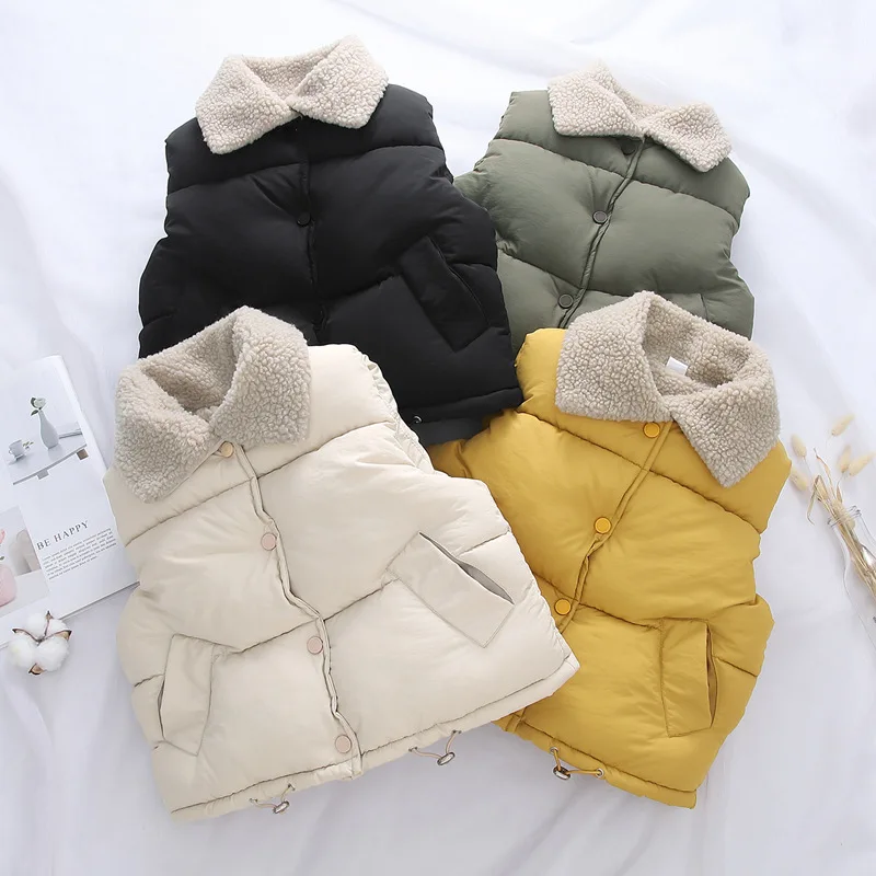 Новые жилеты для мальчиков и девочек осенне-зимний детский жилет теплая Толстая