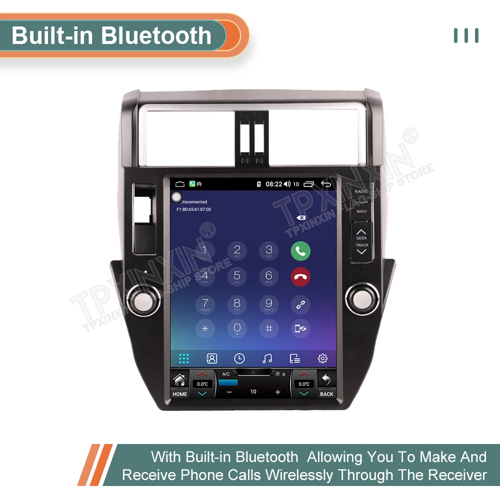 Тесла Радио 2 Din Android 12 Автомобильный мультимедийный видеоплеер Carplay для Toyota Prado 150 2010 - 2013 GPS Навигация Стерео Приемник