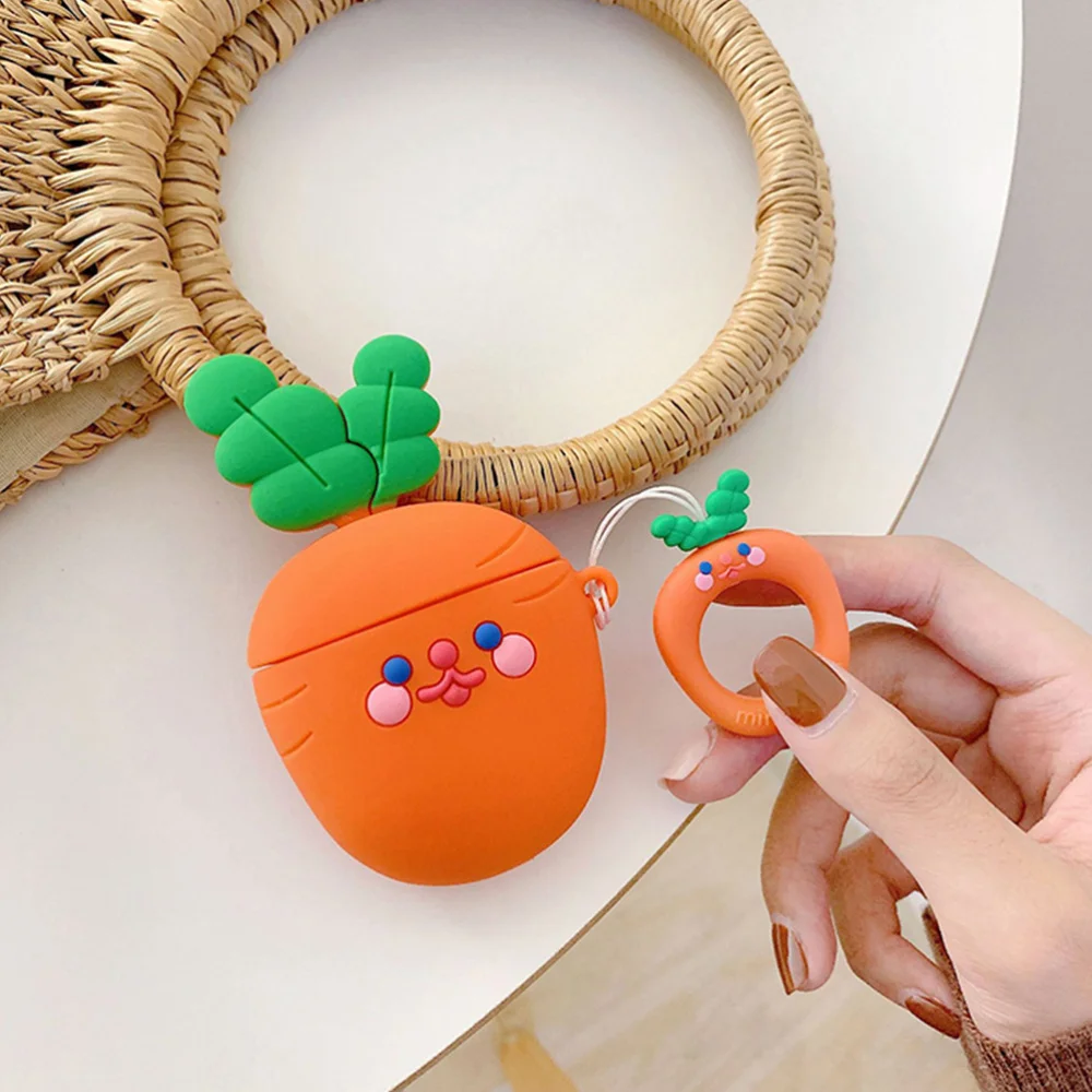 

Carrot Cartoon Headphone Case Covers Earbud Cover Compatible for Airpods 1/2