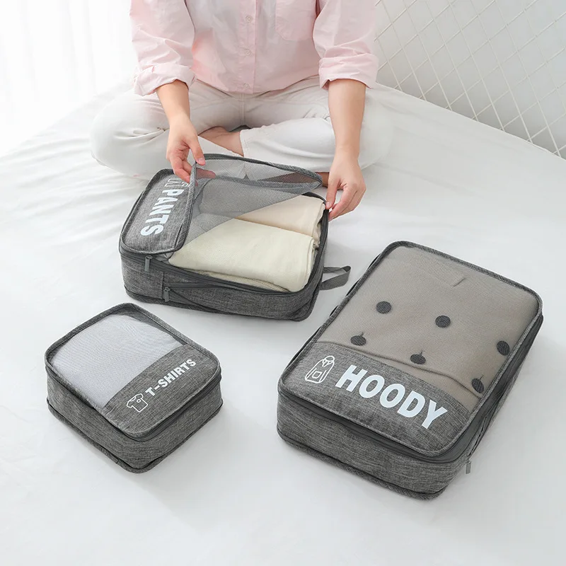 3-piece Set Travel Storage Clothing Bags Portable Suitcase Packing Bags Luggage Sorting Bag Clothes Underwear Separate Organizer