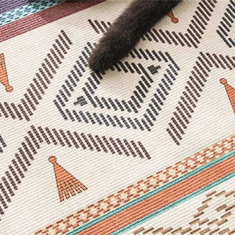 Retro Bohemian Hand Tassel Woven Cotton Linen Carpet Bedside Rug Geometric Floor Mat Long Bedspread Tapestry Home Decoration | Дом и сад