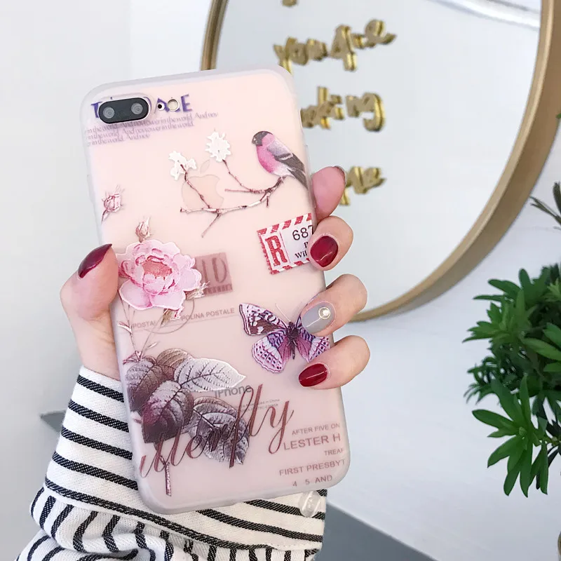 Чехол для iPhone XS Max XR X 8 Plus 7 6 S мягкий чехол с рисунком цветов листьев s 5 | Мобильные