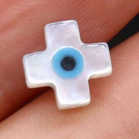 5pcs natural freshwater cross shape eye loose spacer beads for jewelry making diy necklace bracelet women gifts size 8x8mm