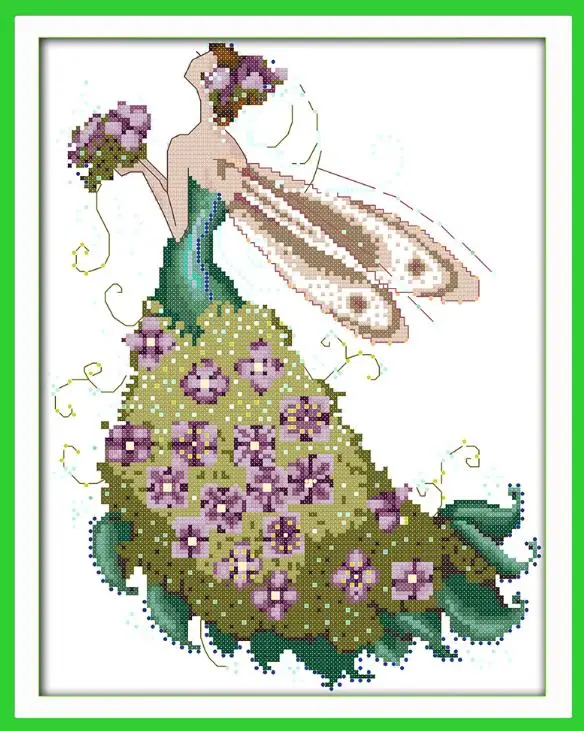 R834-7 Joy Sunday Flower fairy серия Набор для вышивки крестом 11CT печатная ткань 14CT холст DMC Вышивка крестом с фабрики - Цвет: R834-7