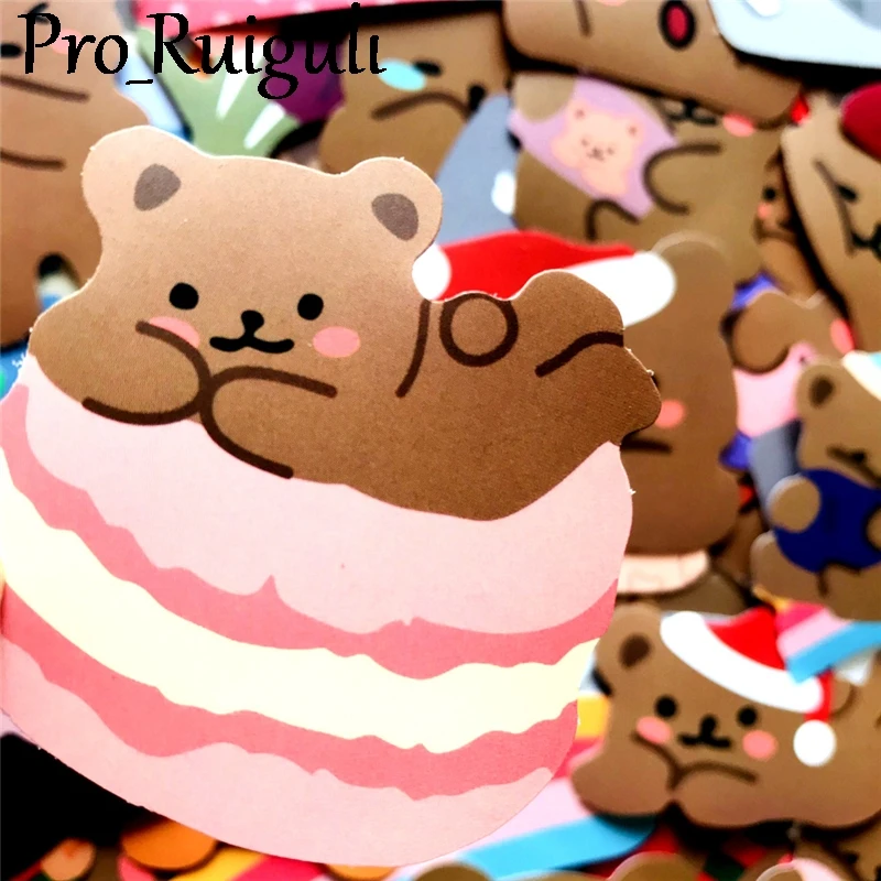 60 шт с декором в виде маленькой милой мишки Скрапбукинг наклейки пакеты