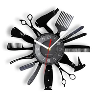 hairdressing tools color changing wall light clock hair salon barber shop decor contemporary wall watch gift for hairdressers