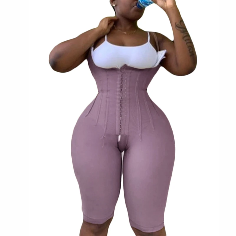 Fajas Colombianas Free Bust Knee Length Compression Garment With Thin Straps Eye Hook Skims Kim Kardashian