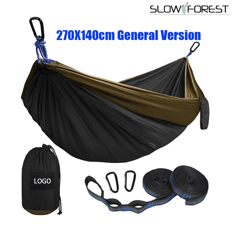 

Туристический гамак, подвесная кровать для одного человека, универсальная модель, 270 х140 см, для отдыха на открытом воздухе и походов, качели ...