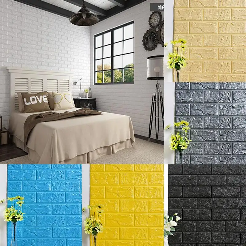 6030 см украшение дома DIY наклейки на стену 60*30 3D PE пенопласт кирпич камень гостиная