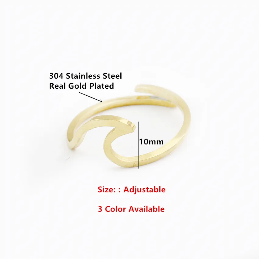 Bague Femme кольца из нержавеющей стали с океанской волной для женщин пляжные