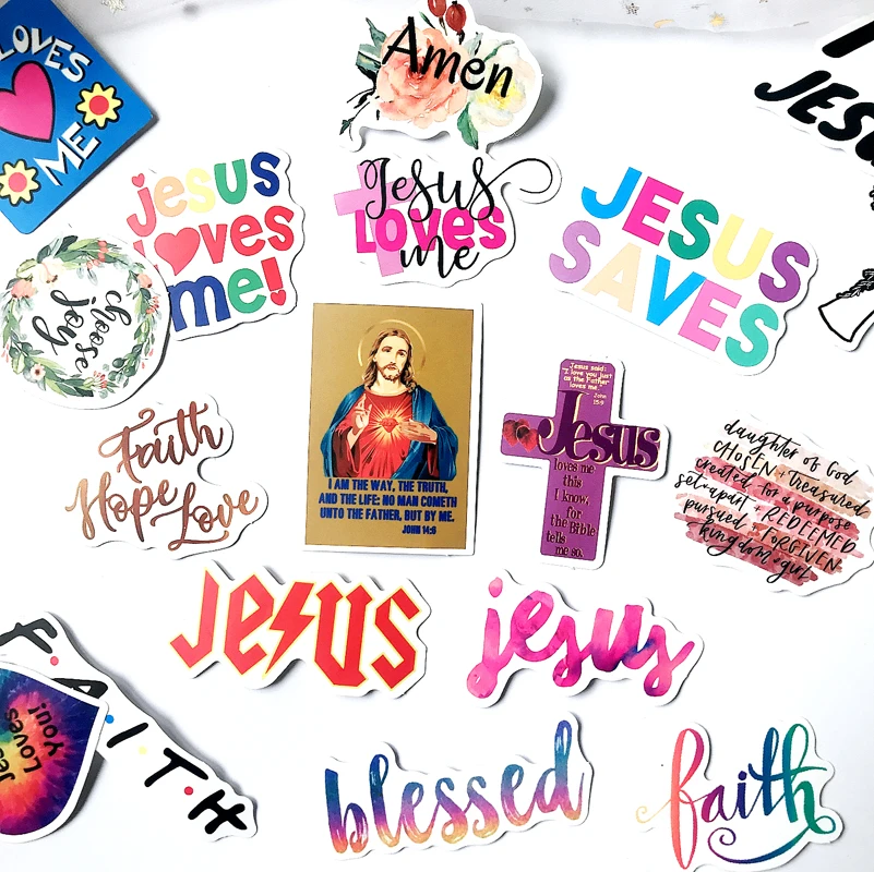 50 шт./лот наклейки для ноутбука с надписью Jesus Prayer Believer игрушки ПВХ