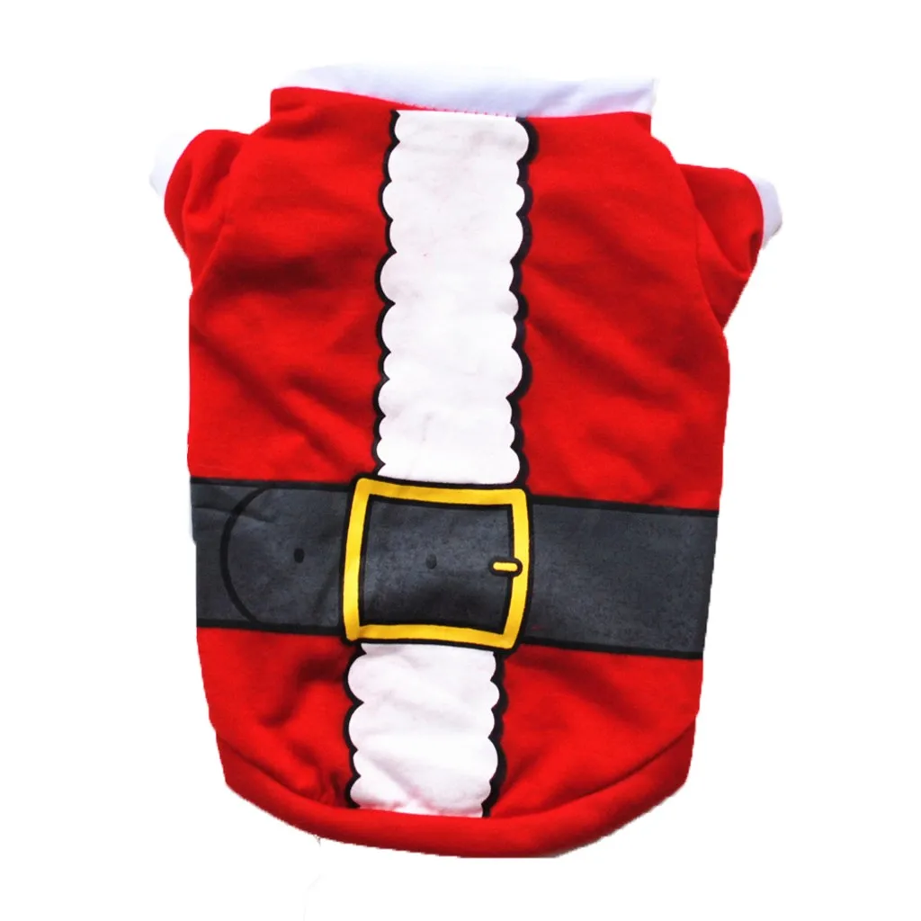 Зимняя одежда с рождественским принтом для домашних собак топ длинными рукавами