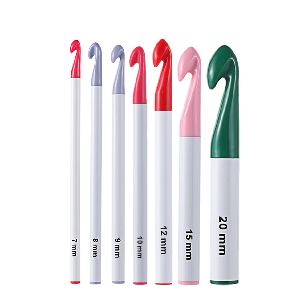 

7PCS/Set 7-20mm Multicolor Ergonomic Handle Knitting Needles Soft Grip Crochet Hook Knitting Needles DIY Sewing Craft Tools