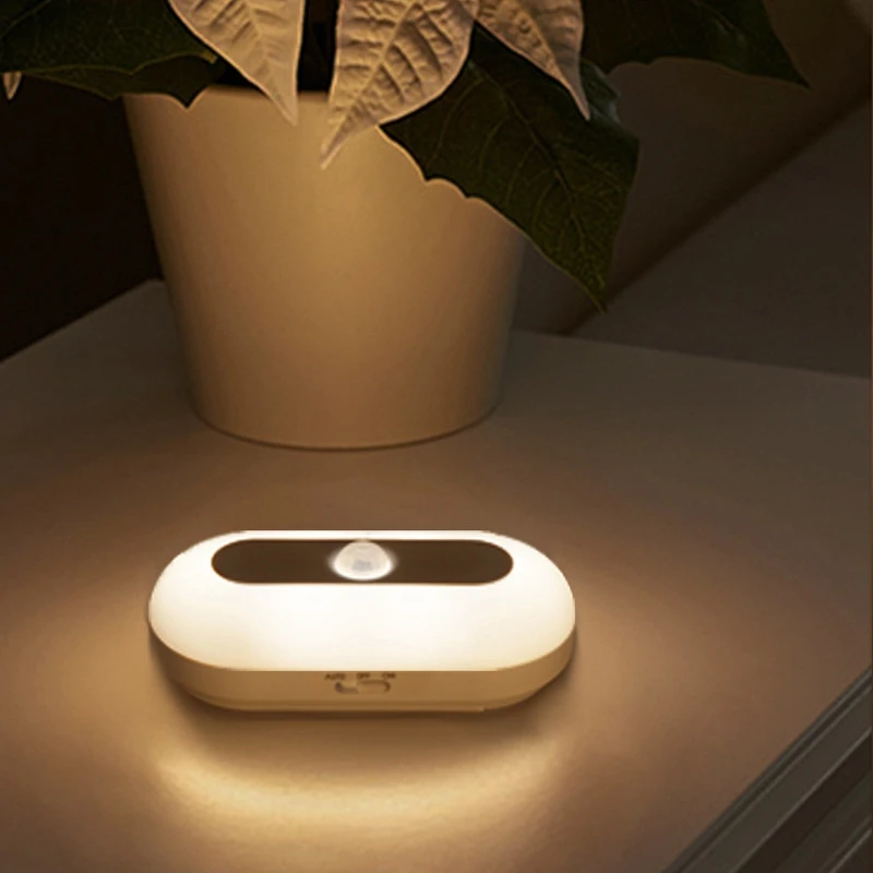 

Motion Sensor LED Night Light USB Chargeable Magnetic Closet Wall Cabinet Night Lights Intelligent Body Induction Lamp