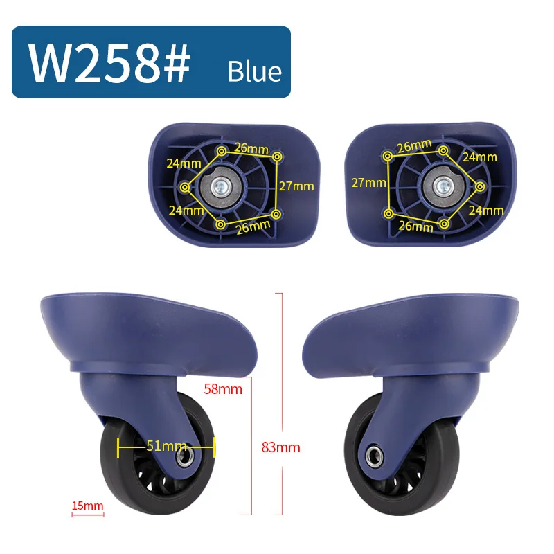 Cosmetic Luggage Bag Accessories Casters Pull Rod Box Wheels Casters for Rolling Suitcase Luggage Parts Suitcase with Casters