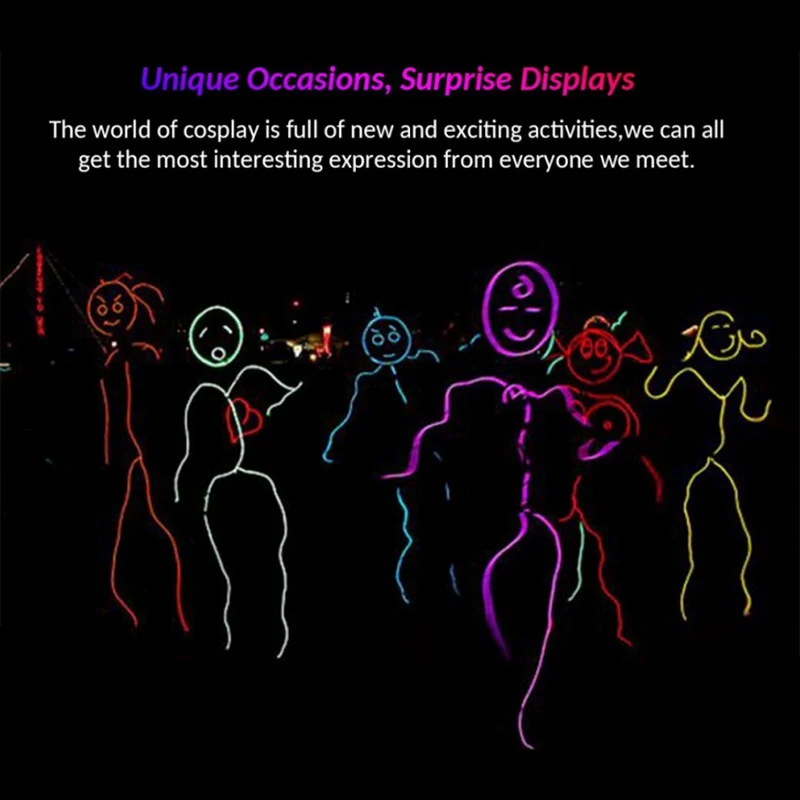 Горячая EL Wire неоновый RGB цветной светодиодный светильник Набор фигурок для