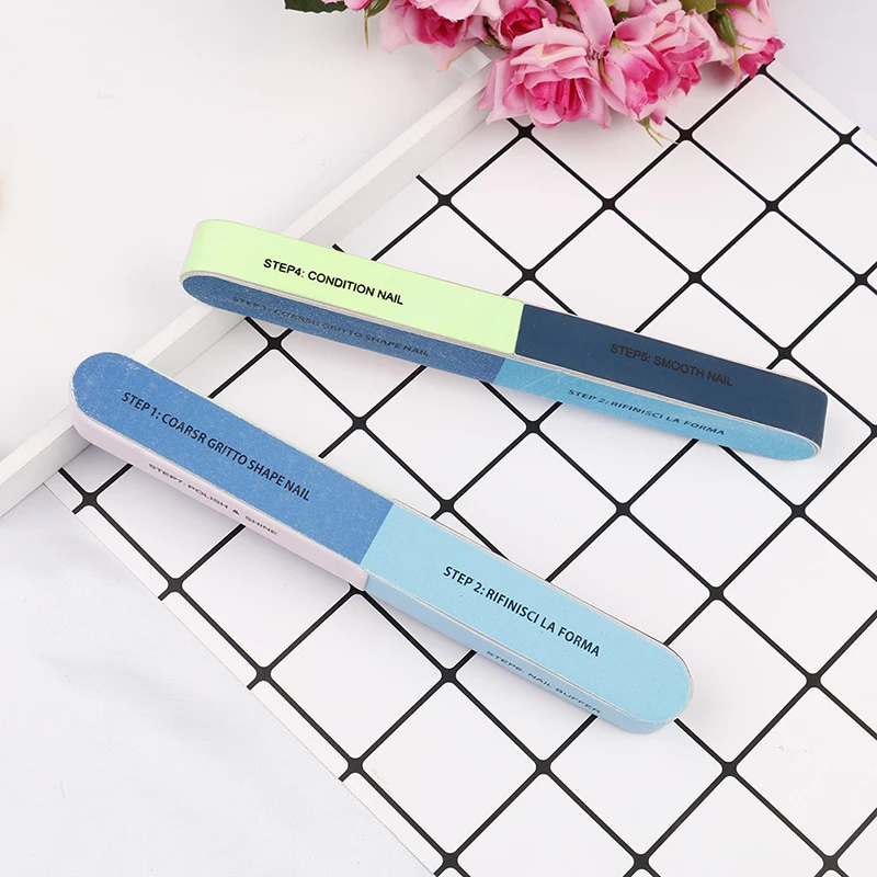 

2PCS/set Professional Six-sided Nail File Polishing File Nail Printing Sanding Tool Nail File