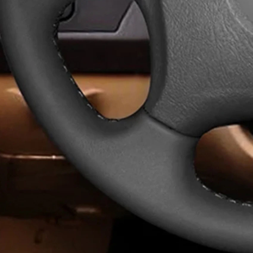 

LQTENLEO Black Genuine Leather Hand Car Steering Wheel Cover For Hyundai Elantra 2000 2001 2002 2003 2004 2005 2006 2007 2008