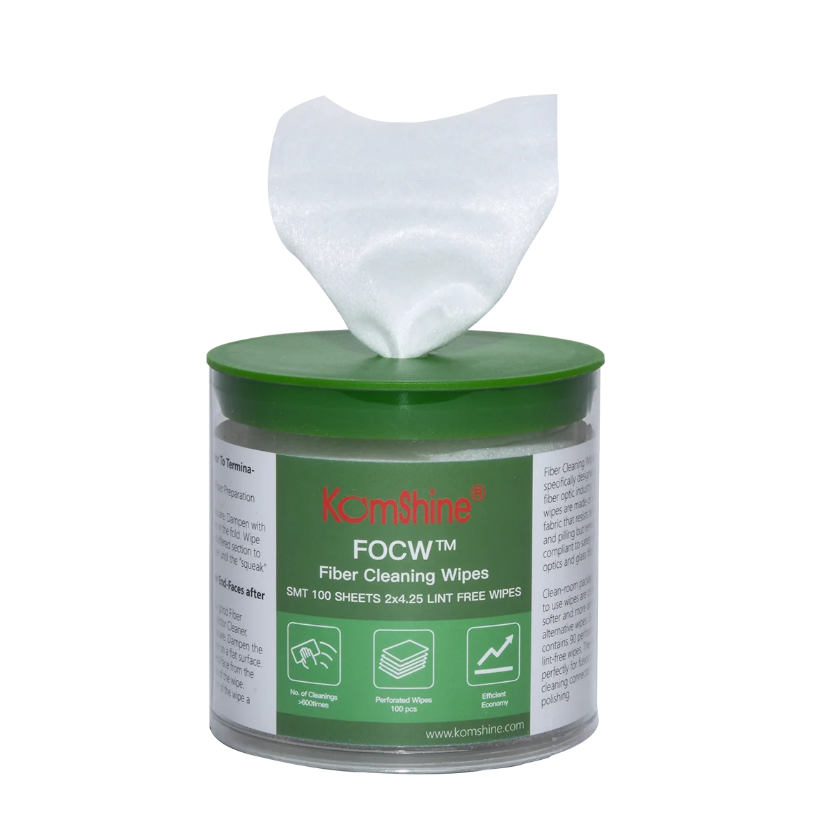 

Low Price Komshine New design FOCW Optical fiber cleaning wipes use to clean fiber connector cleaning time over 600 times