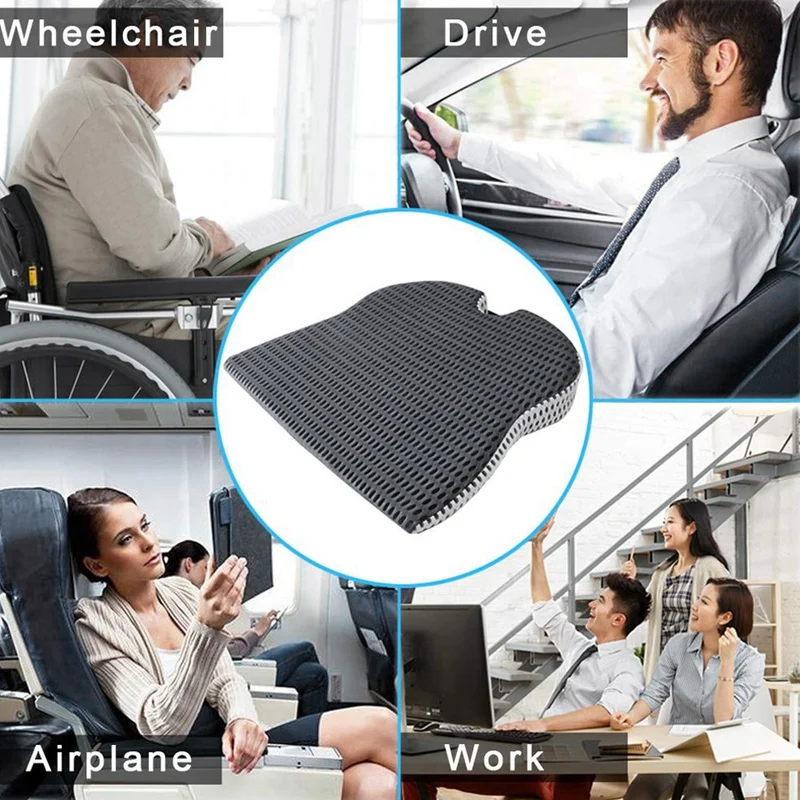 

Car Wedge Seat Cushion for Car Driver Seat Office Chair Wheelchairs Memory Foam Seat Cushion-Orthopedic Support and Pain Relief