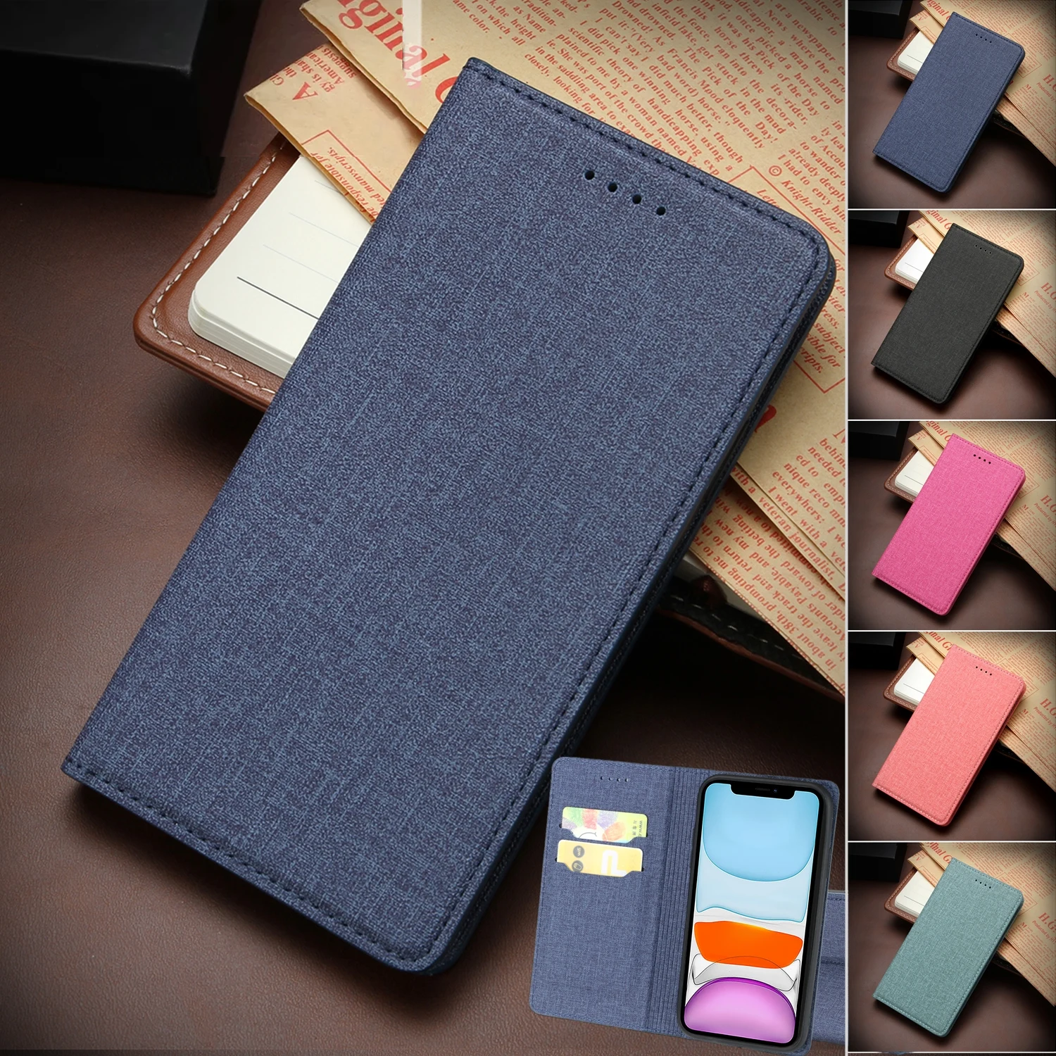 Роскошный кожаный чехол с тканевой текстурой для iPhone 11 Pro XR Xs Max X 8 7 6 6s Plus SE 2020