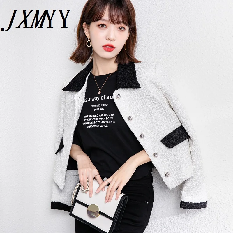 Женская короткая куртка с отложным воротником элегантный пиджак небольшим