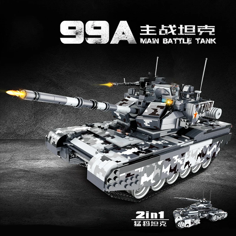 2 в 1 военный спецназ транспортных средств модель комплект 99A бак 210 машина с