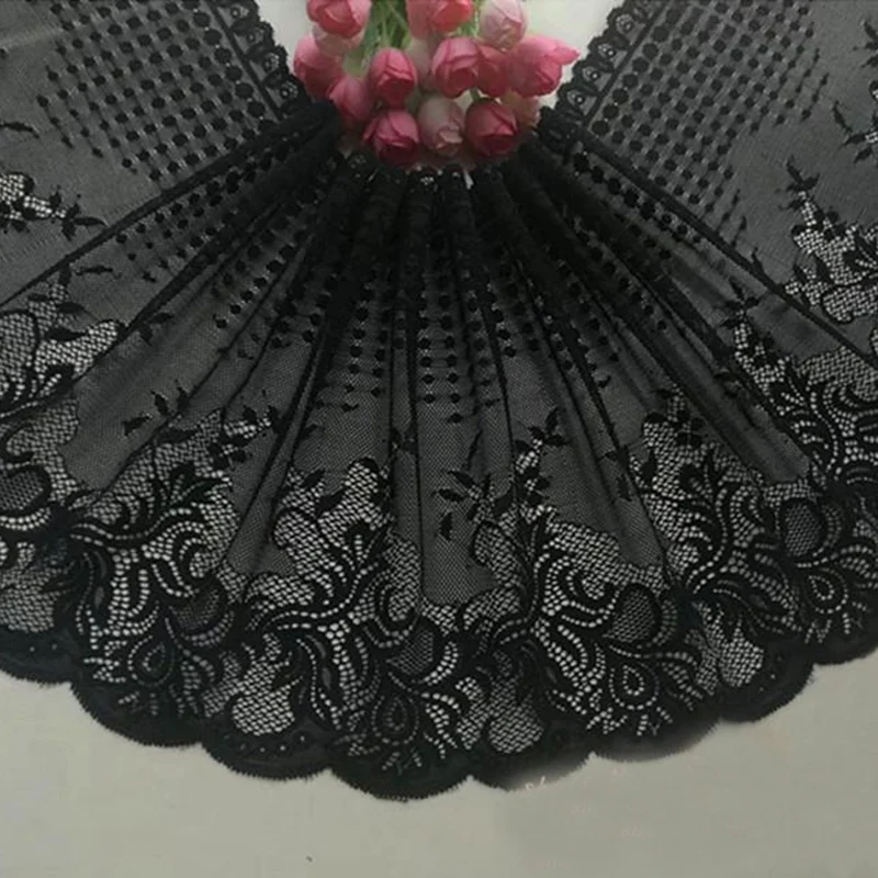 2 м/лот 8 видов стилей черные эластичные кружевные планки DIY юбка подол для одежды