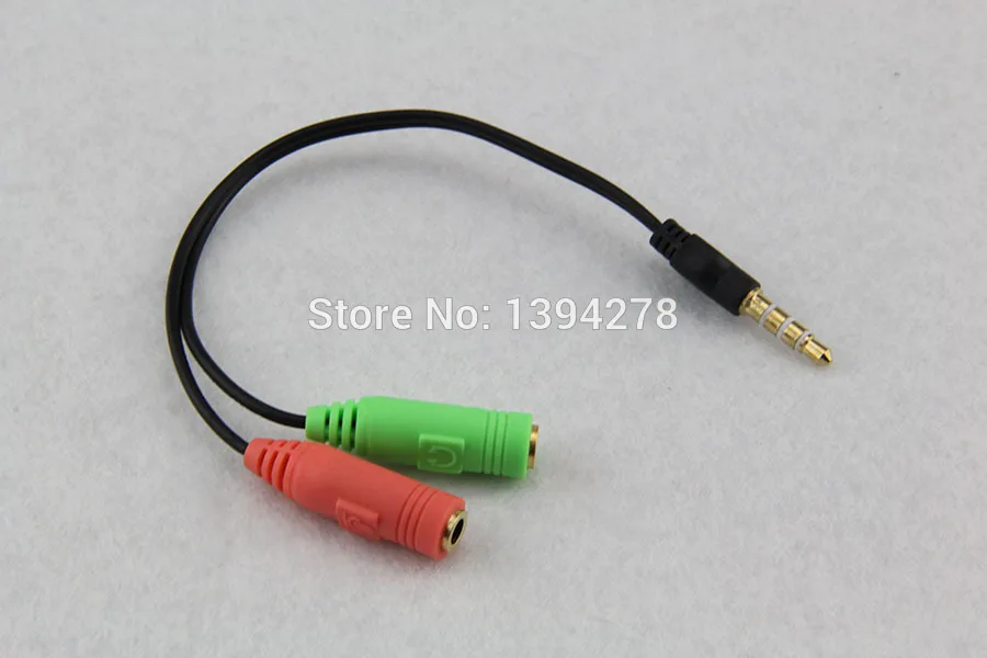 2 to 1 Audio Cable Adapter Line conversion head into two mobile phone headset computer mp3 player game box microphone turn 50pcs |