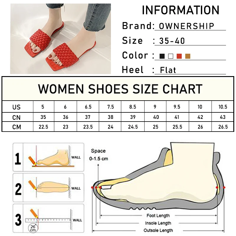 

2021 Square Toe Women's Casual Slippers Women Summer Flats Woman Fashion Footwear Ladies Comfortable Slides Female Beach Shoes