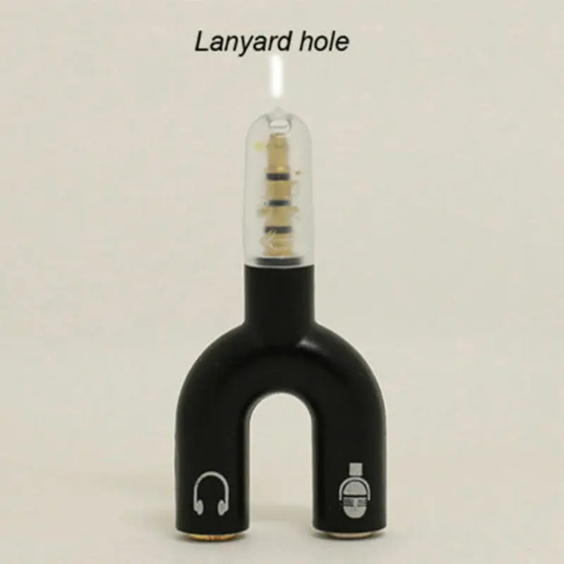 

2* Useful 3.5mm Stereo Splitter Audio To Mic Headset Jack Plug Y Adapter Tool