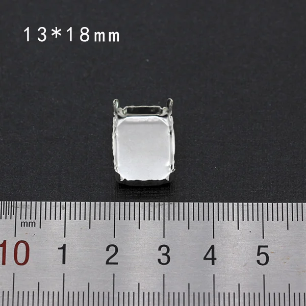 13x18mm rectangle 30p пустая основа установка пришивные стразы граненые хрустальные драгоценности Посеребренные пустые коготь для камня аксессуары для одежды ссылка 1 - Цвет: 13x18mm rectangle
