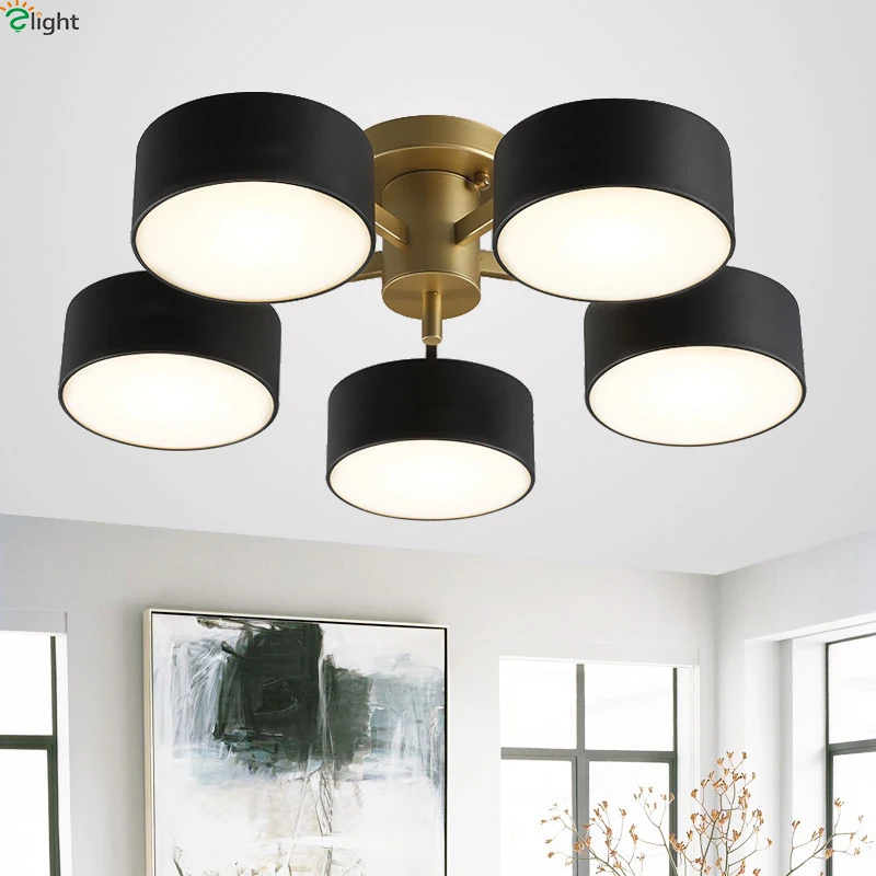 

Modern Round Metal Led Chandelier Lighting Acrylic Living Room Led Ceiling Chandeliers Lights Bedroom Led Chandelier Fixtures