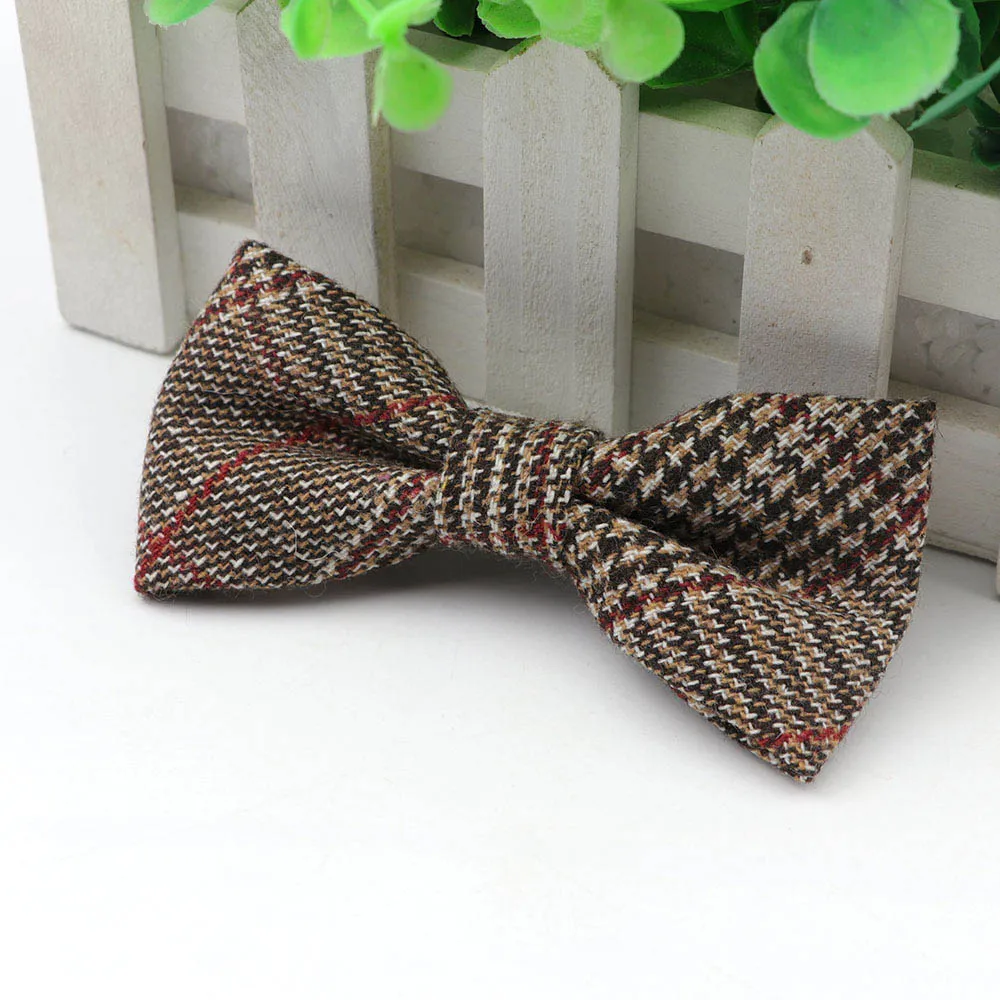 Стиль; детский шерстяной галстук-бабочка в клетку; галстук-бабочка для маленьких детей; классический галстук-бабочка в полоску; однотонные Галстуки - Цвет: 22
