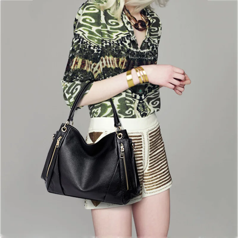 

Korean leather new bag fashion soft leather large capacity bag women's portable One Shoulder Messenger Bag luxury women's bag